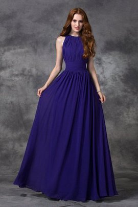 Robe demoiselle d'honneur longue manche nulle avec chiffon ruché ligne a