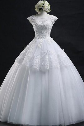 Robe de mariée distinguee plissage romantique longueru au niveau de sol avec gradins