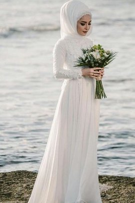 Robe de mariée de princesse séduisant en chiffon appliques naturel