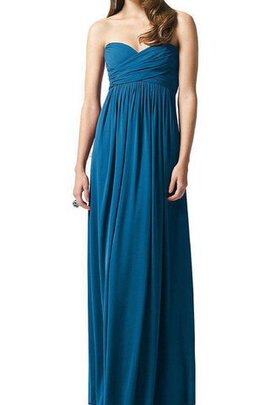 Robe demoiselle d'honneur longue en chiffon ligne a jusqu'au sol avec ruban