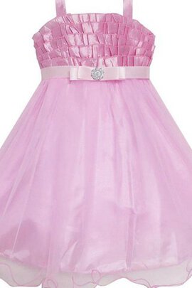 Robe cortège fille plissage bretelles spaghetti en organza manche nulle ligne a