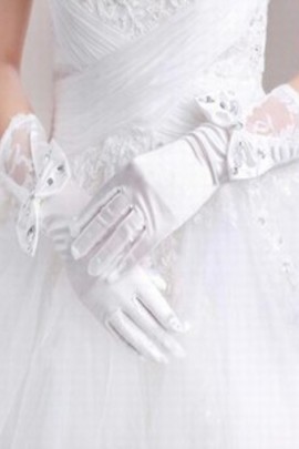 Gants en satin avec bowknot blanc Chic mariée