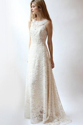 Robe de mariée romantique fermeutre eclair jusqu'au sol en dentelle a plage