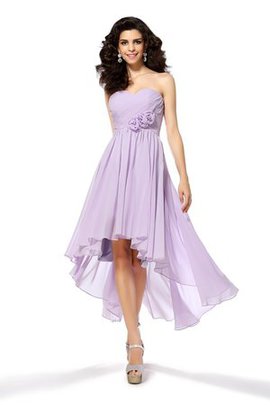 Robe de cocktail avec fleurs avec chiffon haut bas asymétrique de princesse