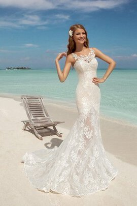 Robe de mariée luxueux col u profond longueru au niveau de sol lache en dentelle