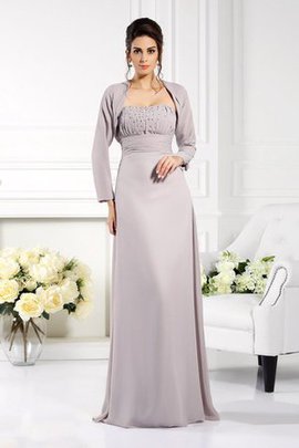 Robe mère de mariée longue a-ligne longueur au ras du sol avec perle avec chiffon