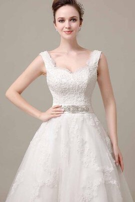 Robe de mariée nature luxueux facile en dentelle de col en v