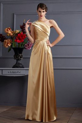 Robe de soirée longue naturel manche nulle avec perle ligne a