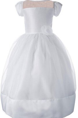 Robe cortège fille plissé avec manche courte fermeutre eclair encolure en carré ligne a