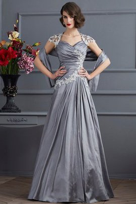 Robe de soirée longue de col en cœur fermeutre eclair ligne a appliques