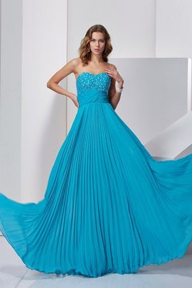 Robe de soirée longue col en forme de cœur en chiffon de princesse ligne a