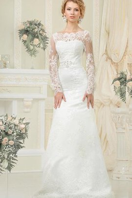 Robe de mariée impressioé festonné luxueux avec ruban avec perle
