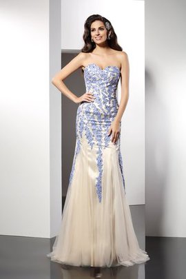 Robe de soirée longue avec lacets appliques de sirène manche nulle