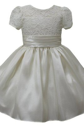 Robe cortège fille naturel plissé elevé ligne a en dentelle