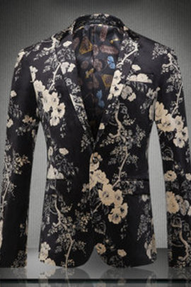 Veste de mode hommes blazer mariage fleur imprimé homme