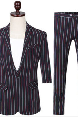 Porter rayé homme costume hommes costumes affaires skinny