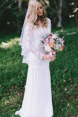 Robe de mariée longue moderne avec décoration dentelle de fourreau a plage