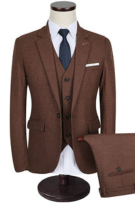Solide veste hommes costumes hommes 3 pièces veste + pantalon + gilet manteau