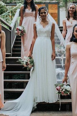 Robe de mariée onirique de princesse a-ligne en chiffon naturel