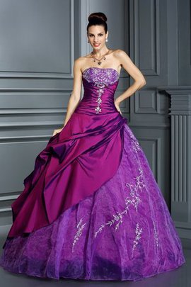 Robe de quinceanera longue manche nulle cordon de mode de bal decoration en fleur