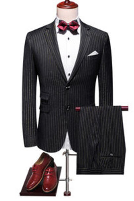 Costume blazers pantalon 2 pièce robe de mariée hommes imprimé costumes slim fit noir