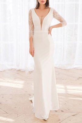 Robe de mariée avec décoration dentelle brillant solennel sexy facile