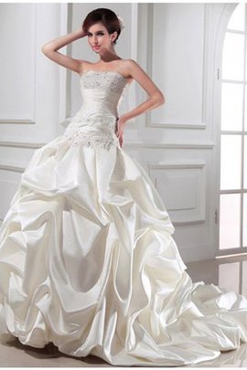 Robe de mariée de mode de bal avec perle de bustier cordon en satin