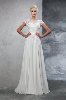 Robe de mariée longue ligne a de princesse de traîne courte en chiffon