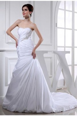 Robe de mariée de sirène avec sans manches appliques cordon avec perle