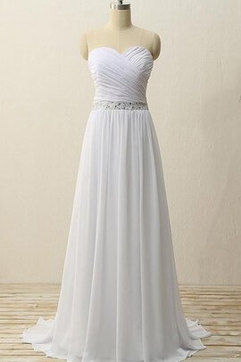 Robe de mariée longue nature naturel col en forme de cœur avec chiffon