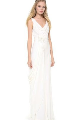 Robe de mariée plissage avec fronce asymétrique de traîne courte a plage