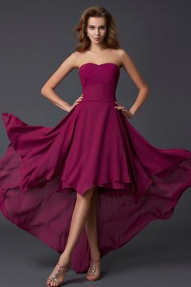 Robe de soirée naturel manche nulle col en forme de cœur en chiffon de princesse