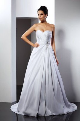 Robe de mariée en satin de princesse ligne a avec sans manches de lotus