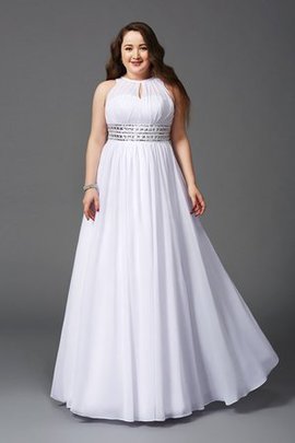 Robe de bal ligne a au niveau de cou fermeutre eclair de princesse avec perle