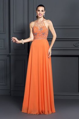 Robe de bal de princesse encolure ronde a-ligne avec zip manche nulle