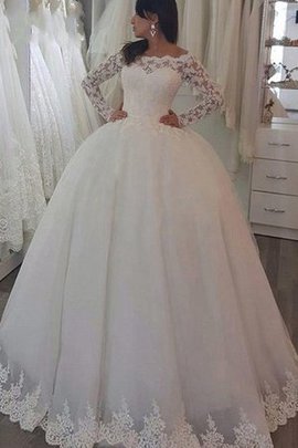 Robe de mariée appliques de mode de bal spécial avec décoration dentelle naturel