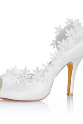 Chaussures de mariage romantique talons hauts taille réelle du talon 3.94 pouce plates-formes