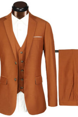 Formel affaires costumes costumes 3 pièces terno masculino slim fit marron marque