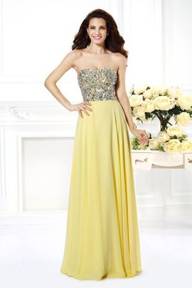 Robe de bal longue naturel avec perle avec chiffon fermeutre eclair