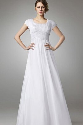 Robe de mariée classique plissé decoration en fleur en grandes tailles avec chiffon