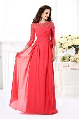 Robe de soirée longue fermeutre eclair avec manche 3/4 ligne a avec perle