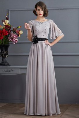 Robe de soirée jusqu'au sol en 1/2 manche avec chiffon de col haut de princesse