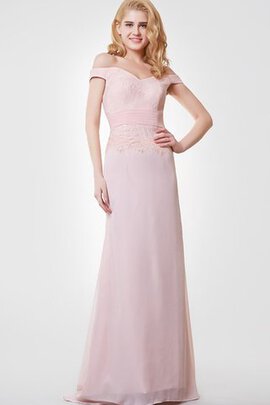 Robe demoiselle d'honneur à la mode manche nulle de traîne courte avec chiffon avec zip