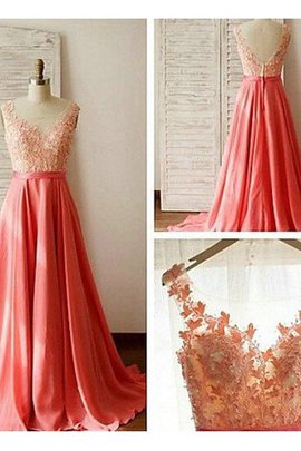 Robe demoiselle d'honneur naturel ligne a jusqu'au sol de princesse avec chiffon