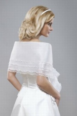 Organza blanc élégant | Modeste volants Bolero