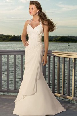 Robe de mariée facile distinguee manche nulle avec chiffon col en forme de cœur