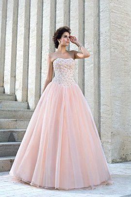 Robe de mariée longue jusqu'au sol de mode de bal manche nulle avec perle