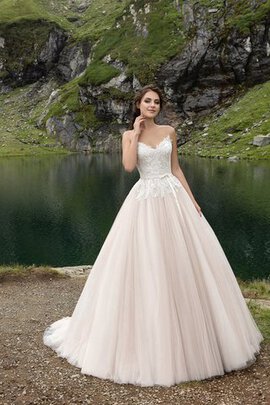 Robe de mariée romantique textile en tulle de traîne mi-longue ceinture de mode de bal