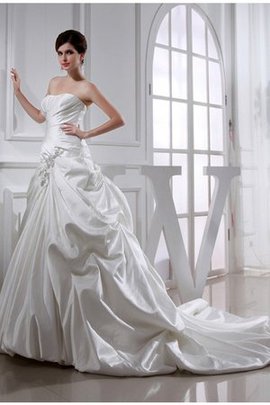 Robe de mariée longue avec sans manches cordon de bustier appliques