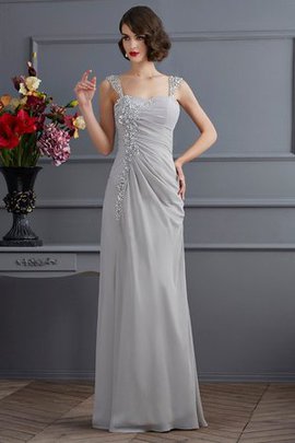 Robe de bal avec chiffon avec zip de sirène grandes bretelles avec perle